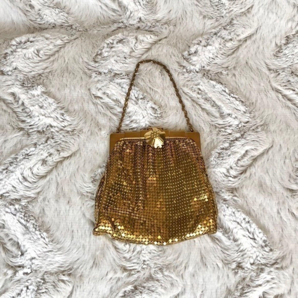Whiting & Davis Gold Metal Mesh Handbag